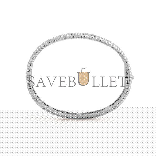 V*N CL*F arpels perlÉe diamonds bracelet, 3 rows, small model - white gold, diamond vcaro14800