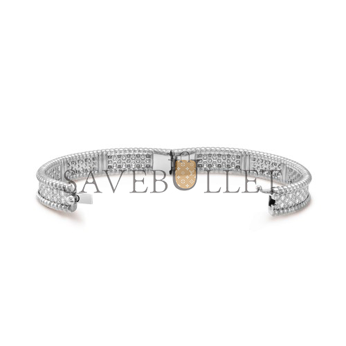 V*N CL*F arpels perlÉe diamonds bracelet, 3 rows, small model - white gold, diamond vcaro14800