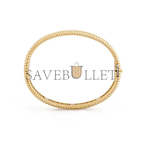 V*N CL*F arpels perlÉe diamonds bracelet, 3 rows, small model - yellow gold, diamond vcaro56400