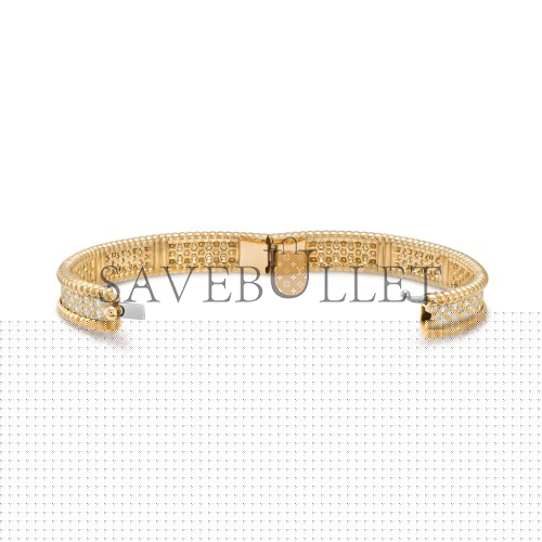 V*N CL*F arpels perlÉe diamonds bracelet, 3 rows, small model - yellow gold, diamond vcaro56400