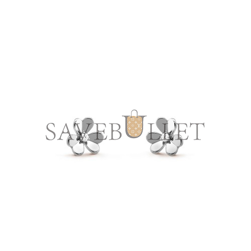 V*N CL*F arpels frivole earrings, mini model - white gold, diamond vcarp0j600