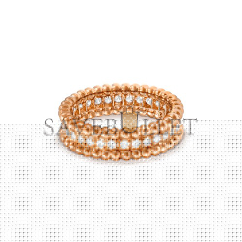 V*N CL*F arpels perlÉe diamonds ring, 1 row - rose gold, diamond vcarp4e300
