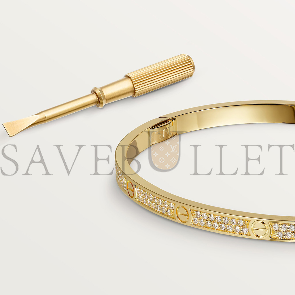 Ca*t*er love bracelet, small model, paved n6710617
