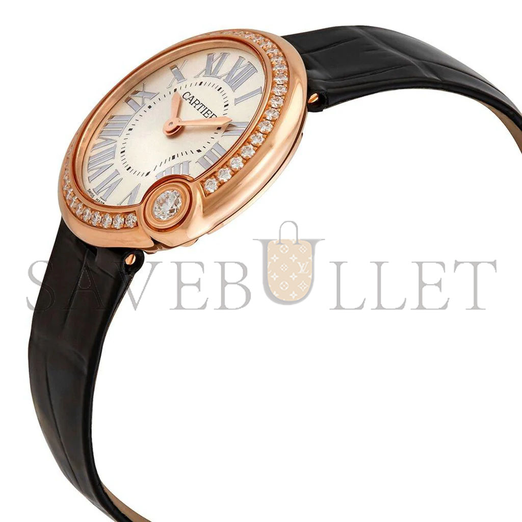 Ca*t*er ballon blanc de Ca*t*er silver dial black leather 30mm wjbl0005