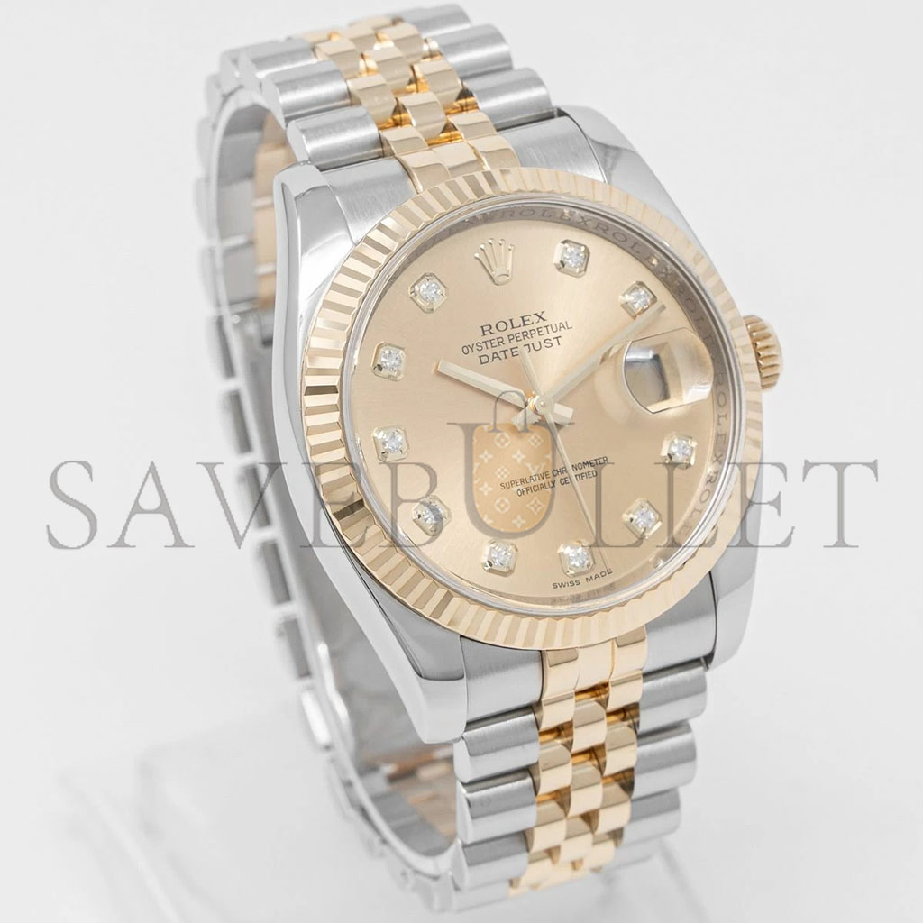 R*l*x datejust 36 champagne diamond watch 126233