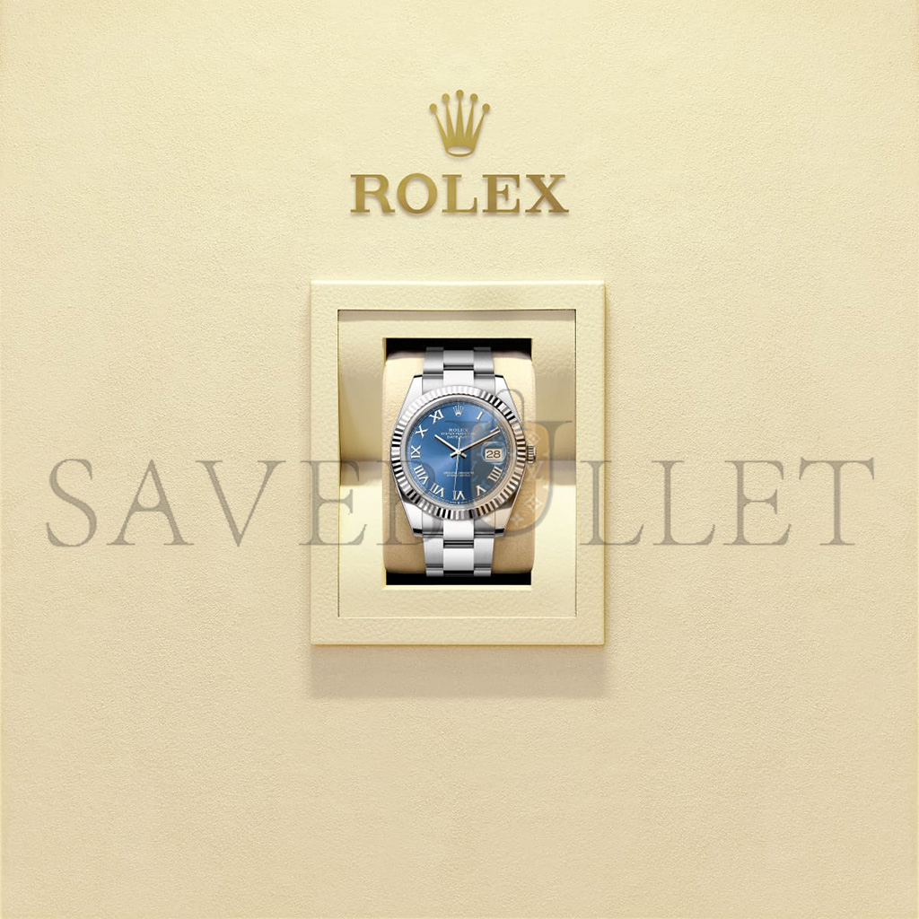 R*l*x datejust 41 oyster, 41 mm, oystersteel and white gold watch 126334-0025
