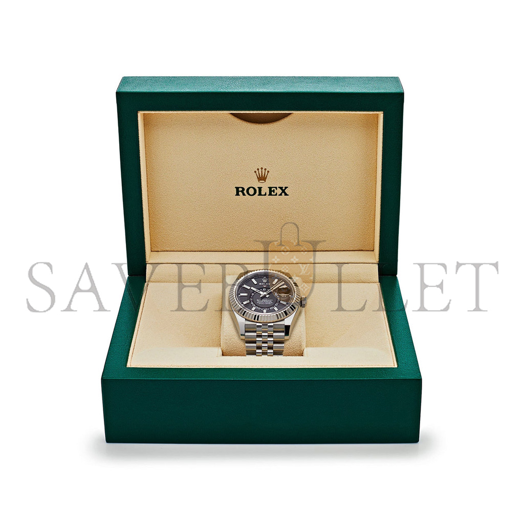 R*l*x sky-dweller stainless steel black dial jubilee watch 326934