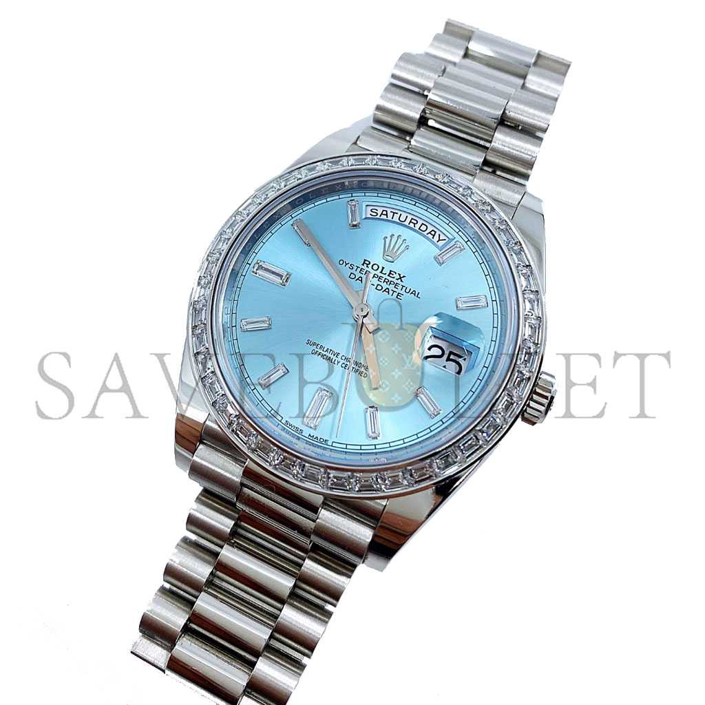 R*l*x day-date platin baugette diamonds watch 228396tbr