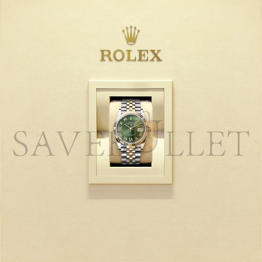 R*l*x datejust 36 oyster, 36 mm, oystersteel and yellow gold 126233-0025