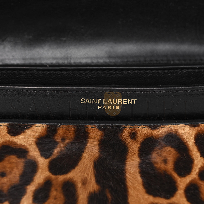 Y*L cassandra leopard print monogram clasp bag black 1166300 (22*16.5*5.5cm)