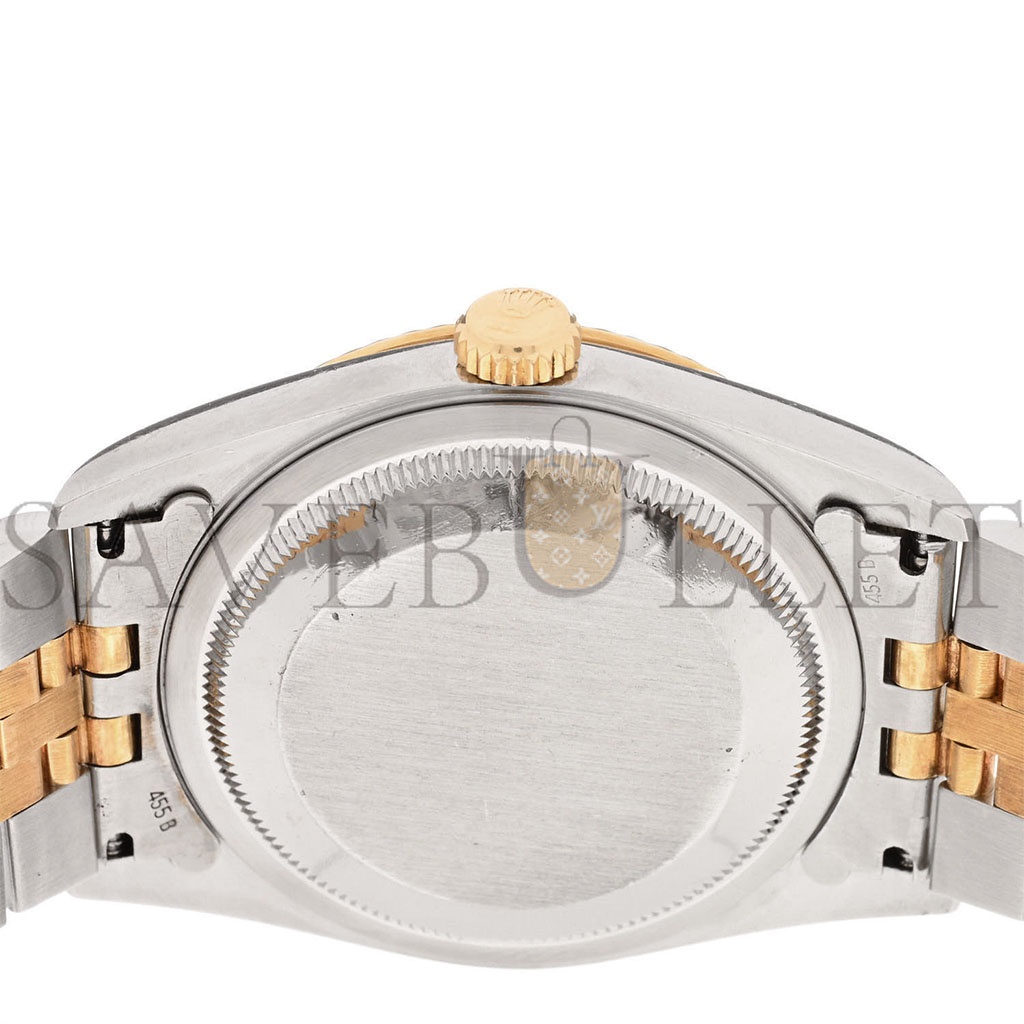 R*l*x stainless steel 18k yellow gold diamond 36mm oyster perpetual datejust watch champagne jubilee 16233