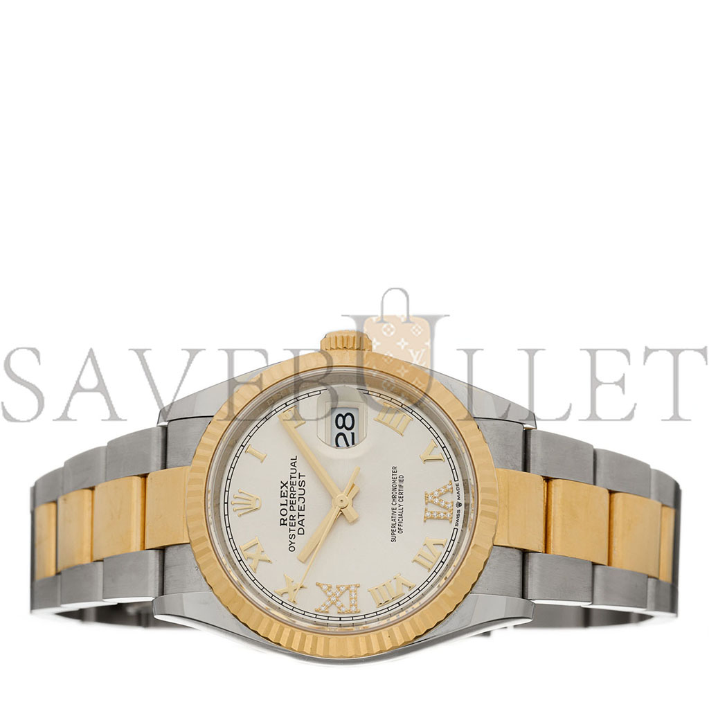 R*l*x stainless steel 18k yellow gold diamond 36mm oyster perpetual datejust watch silver roman 126233
