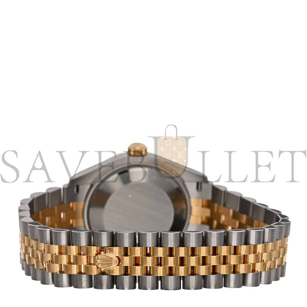 R*l*x stainless steel 18k yellow gold diamond 31mm oyster perpetual datejust watch olive green roman 278273
