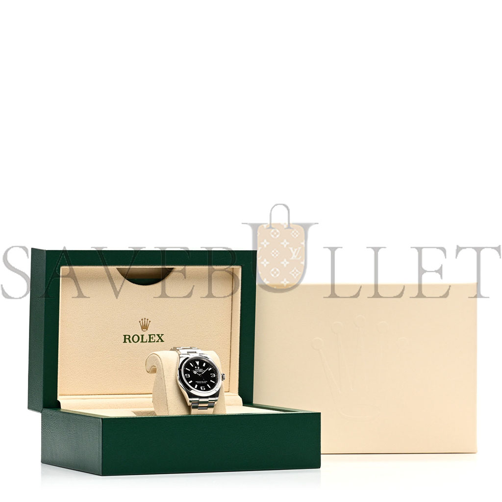 R*l*x stainless steel 36mm oyster perpetual explorer watch black 124270