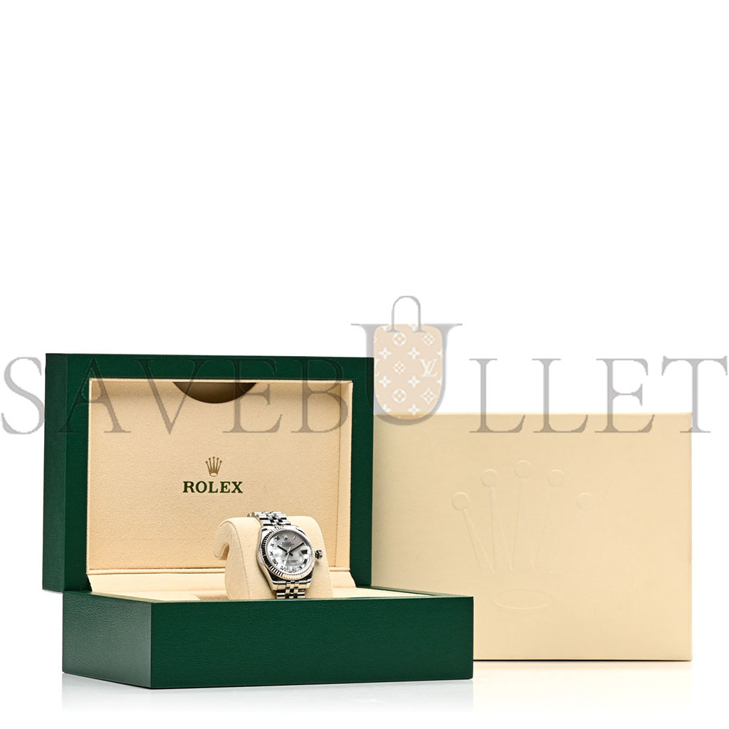R*l*x stainless steel 18k white gold diamond mother of pearl 31mm oyster perpetual datejust watch roman 178274