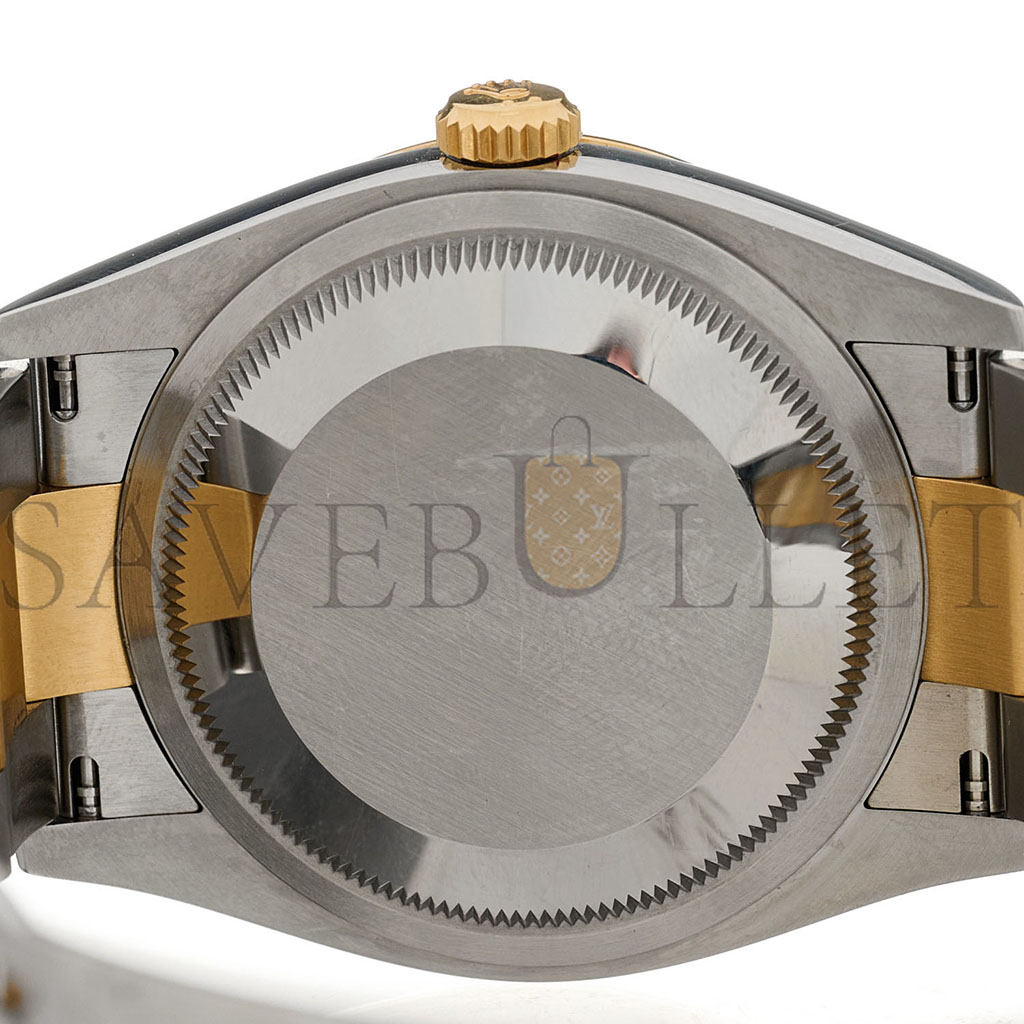 R*l*x stainless steel 18k yellow gold diamond 36mm oyster perpetual datejust watch silver roman 126233