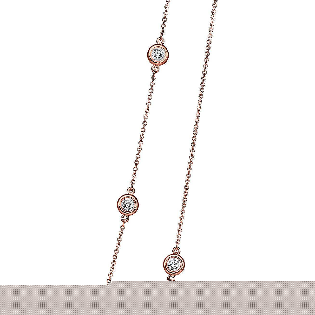 T*f*ny elsa peretti® diamonds by the yard® sprinkle necklace in rose gold