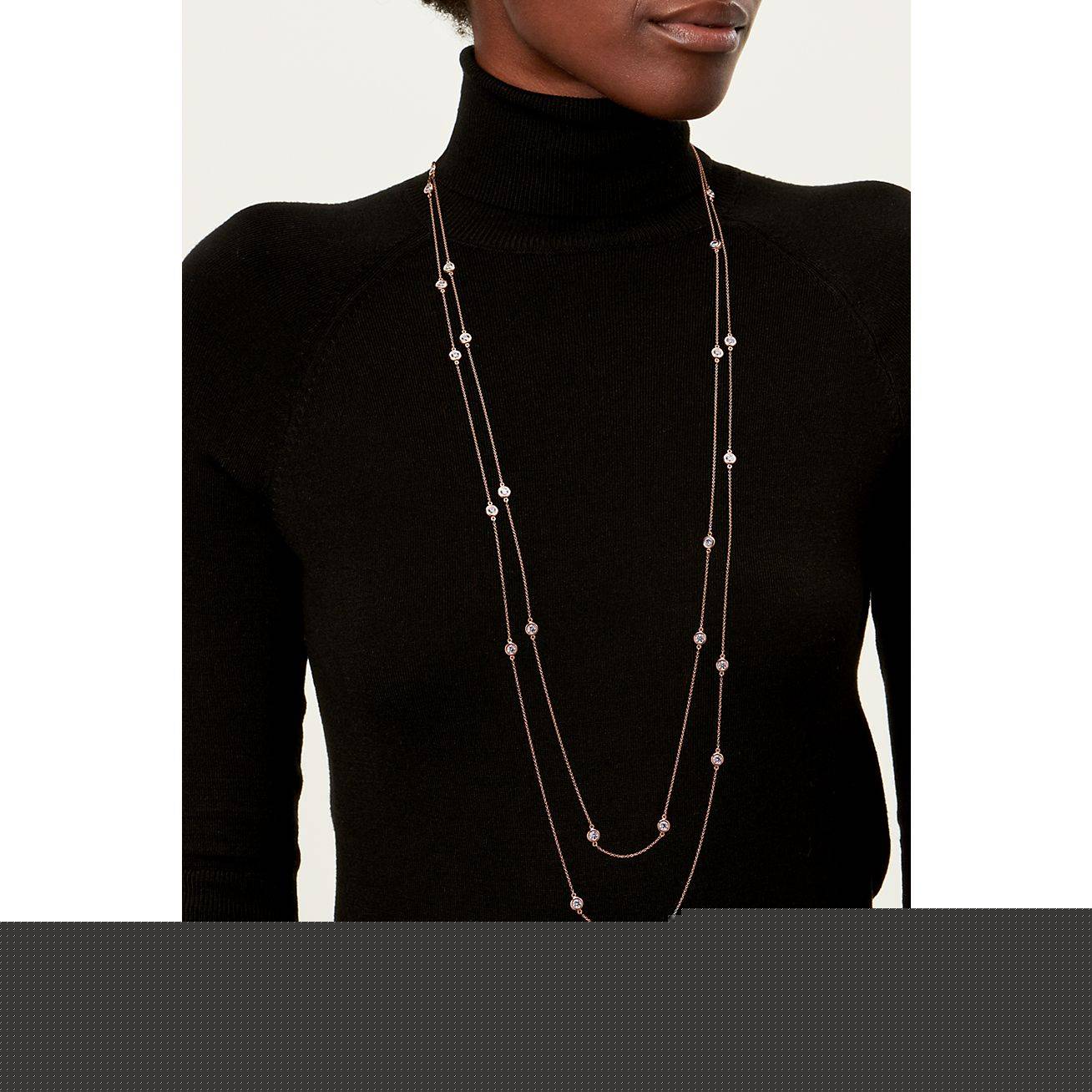 T*f*ny elsa peretti® diamonds by the yard® sprinkle necklace in rose gold