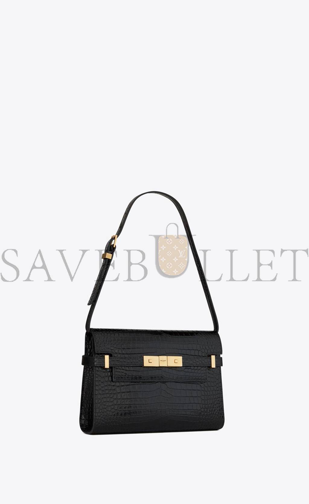 Y*L manhattan small shoulder bag in shiny crocodile-embossed leather 675626dnd0w1000 (24*17.5*6cm)